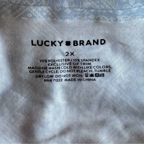 Lucky Brand Light Blue Printed Bralette - 2X - Adjustable Straps - Pads - Picture 7 of 9